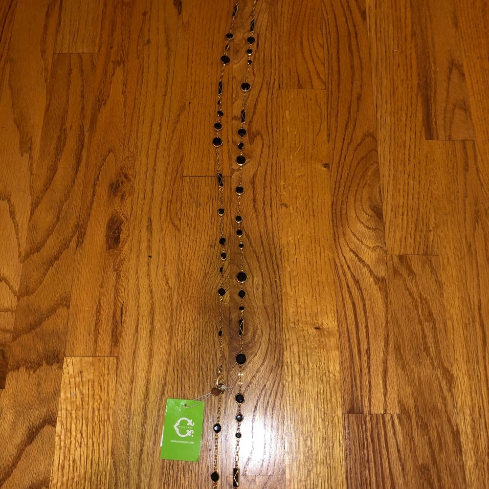 Long black stone Color Wonder necklace NWT